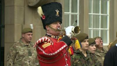 The Last Post is played in Wrexham