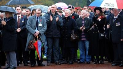 Mourners gather at the funeral