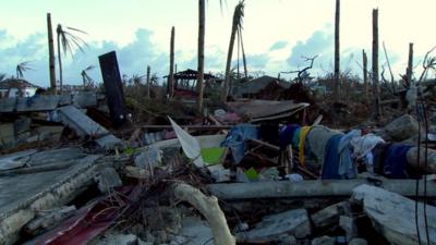 Collapsed houses