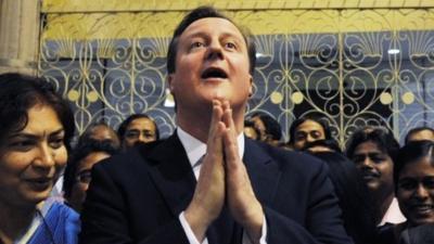 David Cameron during visit to India