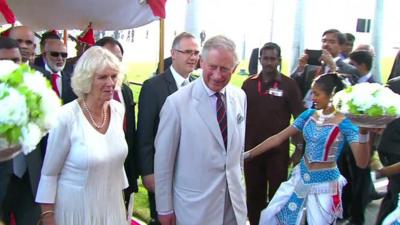 The Prince of Wales and the Duchess of Cornwall in Colombo