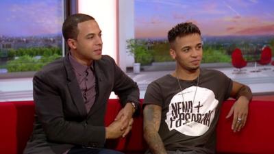 Marvin Humes and Aston Merrygold from the boyband JLS.