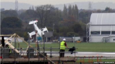 Plane crashes at Hawarden Airport