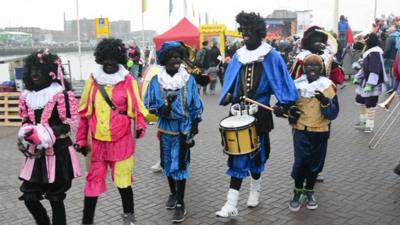 People dressed as 'Black Pete'