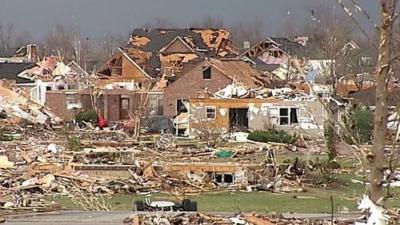 Tornado devastation in Illinois