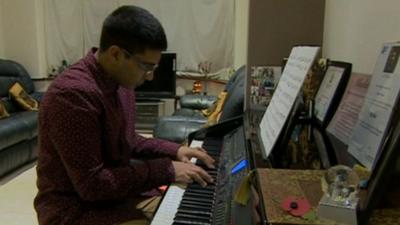Khushal Shah playing electric piano