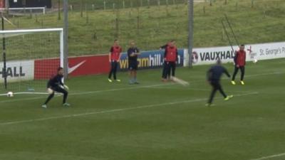 Ravel Morrison scores an incredible volley in training for England U21s