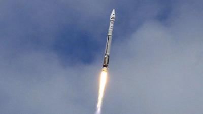 A rocket lifts off from the Cape Canaveral Air Force Station