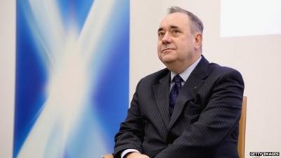 Alex Salmond and Saltire poster