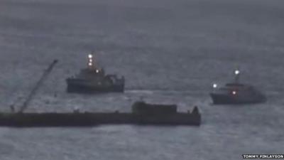 Two ships off coast of Gibraltar