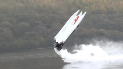 Keith Whittle's powerboat flips over