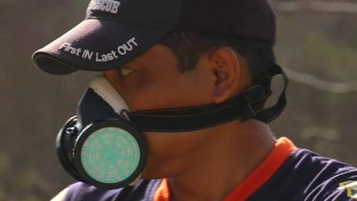 Rescue worker in Tacloban