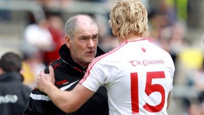 Mickey Harte with Owen Mulligan