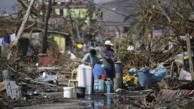 Scene from the Philippines where Typhoon Haiyan hit