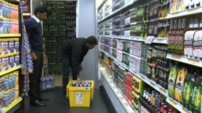 Drinks being taken off shelves