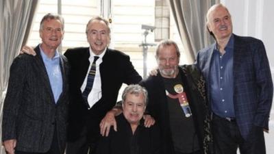 Monty Python (l-r) - Michael Palin, Eric Idle, Terry Jones, Terry Gilliam and John Cleese