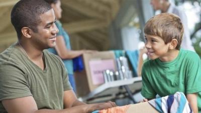 A child volunteering