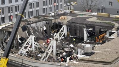 Collapsed supermarket roof in Riga