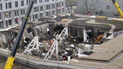 The collapsed roof