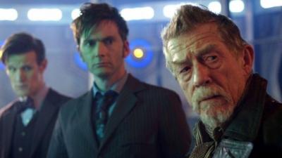 The three Doctors: Matt Smith, David Tennant and John Hurt in the 50th anniversary episode