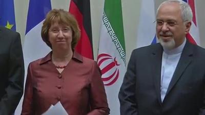 EU foreign policy chief Catherine Ashton and Iran's Foreign Minister Mohammad Javad Zarif