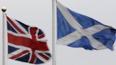 Union Jack and Scottish Saltire