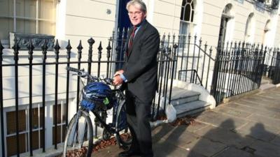 Andrew Mitchell and his bike