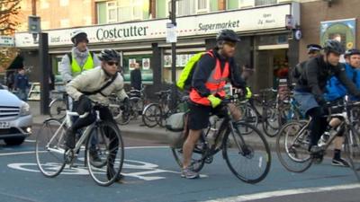 Cyclists in London