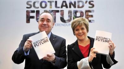 Scotland"s First Minister Alex Salmond and Deputy First Minister Nicola Sturgeon