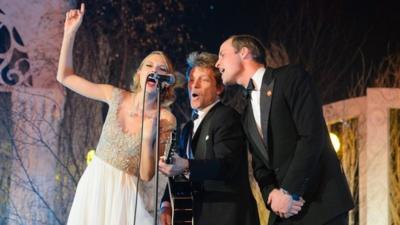 Taylor Swift, Jon Bon Jovi and the Duke of Cambridge