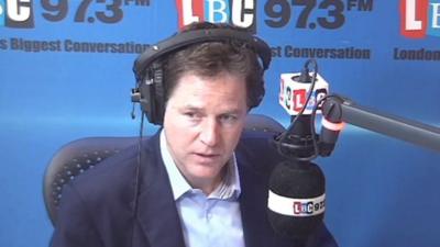 Nick Clegg on his LBC radio phone-in