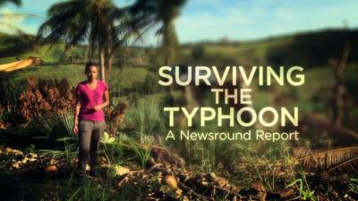 Title slide from Surviving the Typhoon Newsround Special