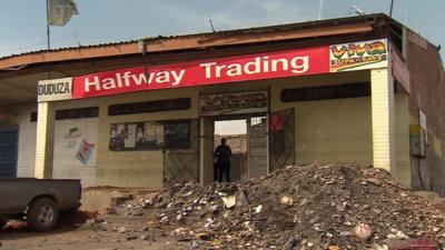 A damaged shop