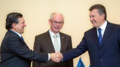 Viktor Yanukovych, Jose Manuel Barroso and Herman van Rompuy