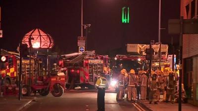 Fire crews at crash site