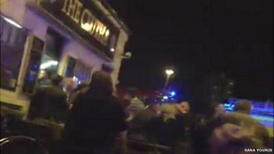 Scene outside Glasgow pub