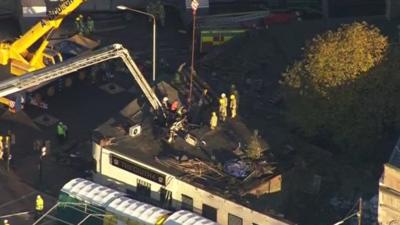 Aerial view of crash scene