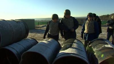 Civilian chemical weapons inspectors in training