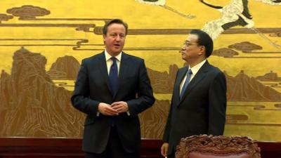 David Cameron and Premier Li Keqiang