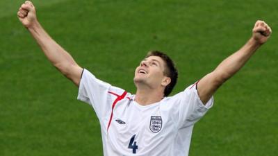 England's Steven Gerrard celebrates