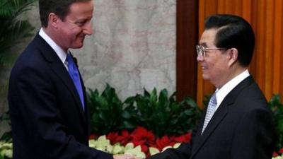 Prime Minister David Cameron and Chinese premier Wen Jiabao