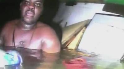 Harrision Okene in the boat's airpocket