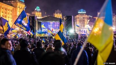 Protesters in Independence Square