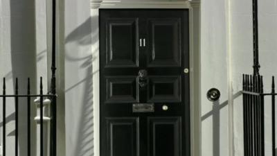 Front door of Number 11 Downing Street