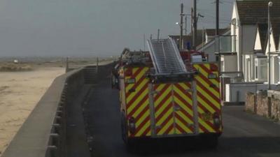 Fire engine at Jaywick