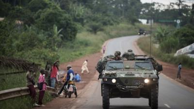 French militaries on the road to Central African Republic