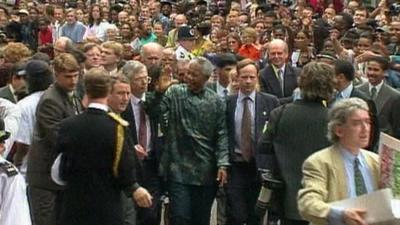 Nelson Mandela visiting Brixton in 1996