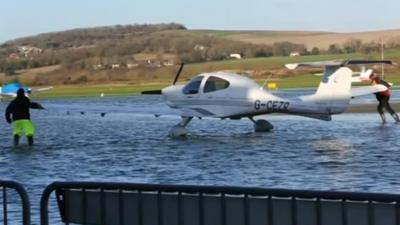 Flooding at Shoreham airport