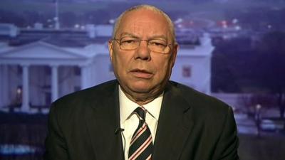 Colin Powell speaks to the BBC