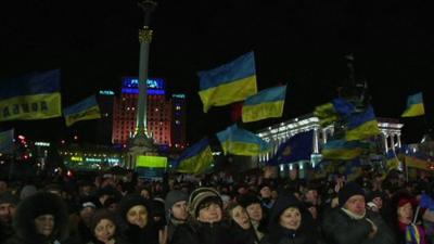 Protestors in Kiev